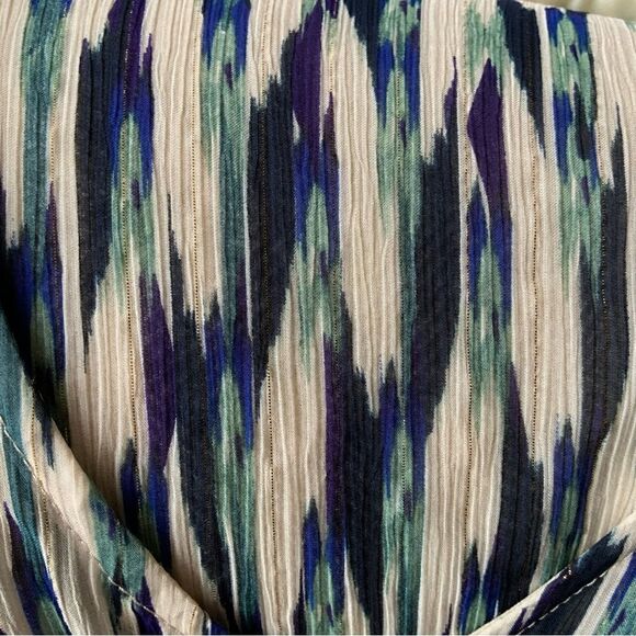 Karen Kane Teal Metallic LP Tie Front Top - Picture 11 of 13